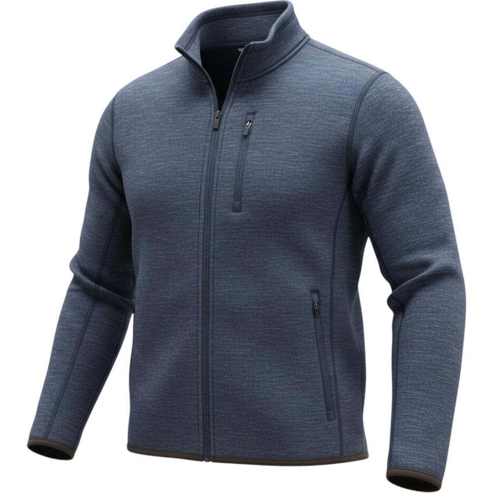 UNTUCKit Kezoh Jacket Mens Medium Navy Full Zip Fleece Lined Mock Neck Casual